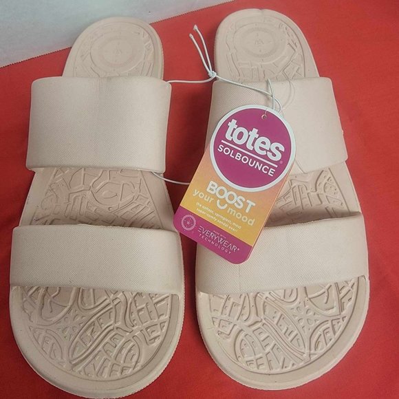 Totes Everywear Women's Hudson Slide Sandals size 11 New with tags Evening Sand - Picture 1 of 8